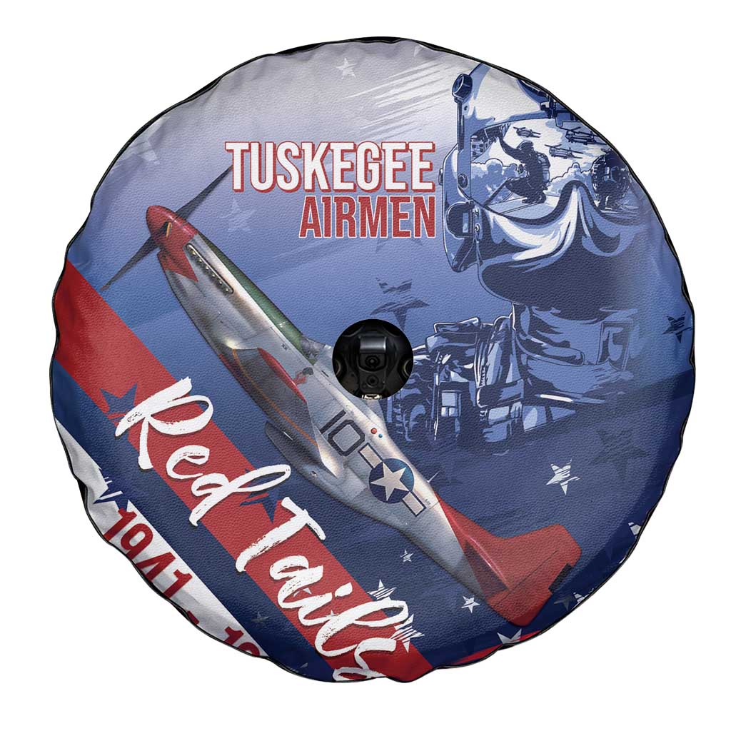 Tuskegee Airmen Red Tails Spare Tire Cover Straighten Up and Fly Right - Blue White - Wonder Print Shop