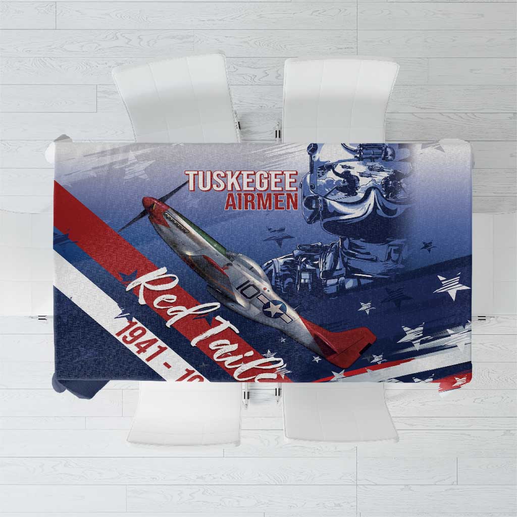 Tuskegee Airmen Red Tails Tablecloth Straighten Up and Fly Right - Blue White - Wonder Print Shop