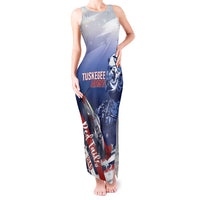 Tuskegee Airmen Red Tails Tank Maxi Dress Straighten Up and Fly Right - Blue White - Wonder Print Shop