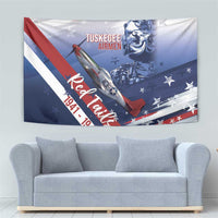 Tuskegee Airmen Red Tails Tapestry Straighten Up and Fly Right - Blue White - Wonder Print Shop