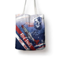 Tuskegee Airmen Red Tails Tote Bag Straighten Up and Fly Right - Blue White - Wonder Print Shop