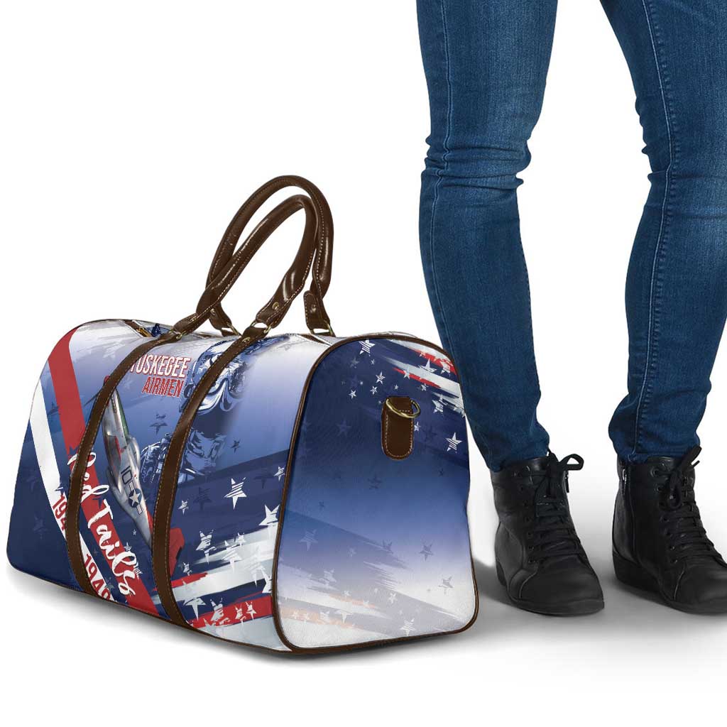 Tuskegee Airmen Red Tails Travel Bag Straighten Up and Fly Right - Blue White - Wonder Print Shop