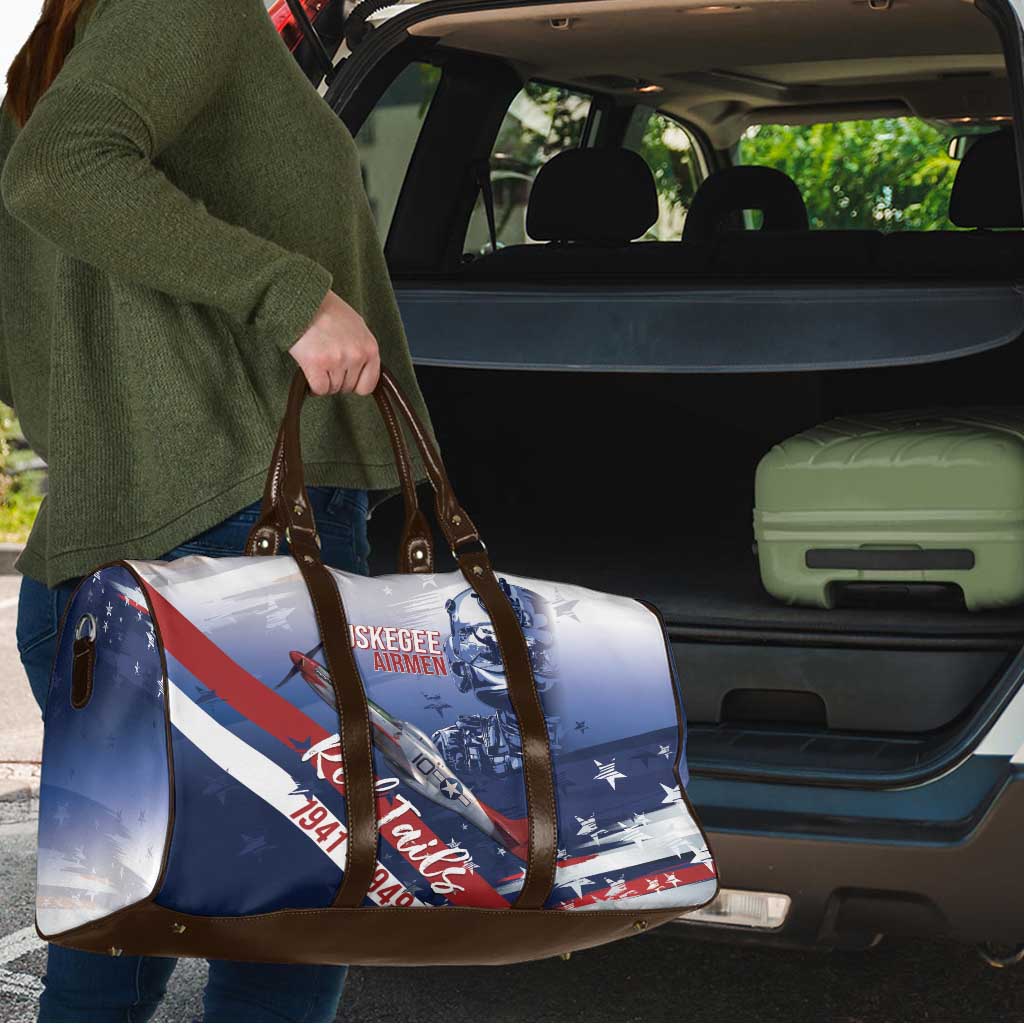 Tuskegee Airmen Red Tails Travel Bag Straighten Up and Fly Right - Blue White - Wonder Print Shop
