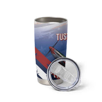 Tuskegee Airmen Red Tails Tumbler Cup Straighten Up and Fly Right - Blue White - Wonder Print Shop