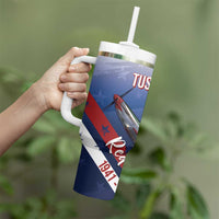 Tuskegee Airmen Red Tails Tumbler With Handle Straighten Up and Fly Right - Blue White - Wonder Print Shop