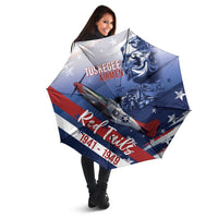 Tuskegee Airmen Red Tails Umbrella Straighten Up and Fly Right - Blue White - Wonder Print Shop