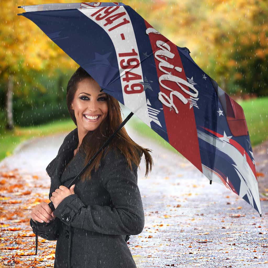 Tuskegee Airmen Red Tails Umbrella Straighten Up and Fly Right - Blue White - Wonder Print Shop