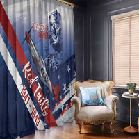 Tuskegee Airmen Red Tails Window Curtain Straighten Up and Fly Right - Blue White - Wonder Print Shop