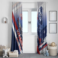 Tuskegee Airmen Red Tails Window Curtain Straighten Up and Fly Right - Blue White - Wonder Print Shop