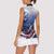 Tuskegee Airmen Red Tails Women Sleeveless Polo Shirt Straighten Up and Fly Right - Blue White - Wonder Print Shop