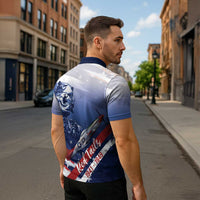 Tuskegee Airmen Red Tails Zipper Polo Shirt Straighten Up and Fly Right - Blue White - Wonder Print Shop