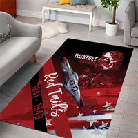 Tuskegee Airmen Red Tails Area Rug Straighten Up and Fly Right - Black Red - Wonder Print Shop