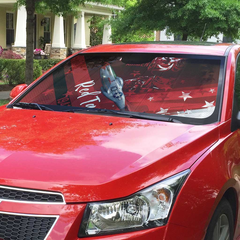 Tuskegee Airmen Red Tails Auto Sun Shade Straighten Up and Fly Right - Black Red - Wonder Print Shop