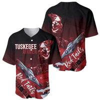 Tuskegee Airmen Red Tails Baseball Jersey Straighten Up and Fly Right - Black Red - Wonder Print Shop