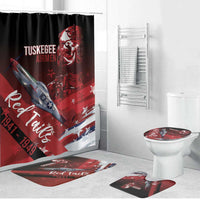 Tuskegee Airmen Red Tails Bathroom Set Straighten Up and Fly Right - Black Red - Wonder Print Shop