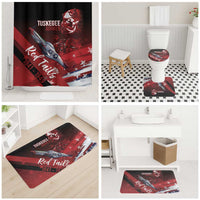 Tuskegee Airmen Red Tails Bathroom Set Straighten Up and Fly Right - Black Red - Wonder Print Shop