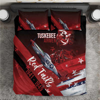 Tuskegee Airmen Red Tails Bedding Set Straighten Up and Fly Right - Black Red - Wonder Print Shop