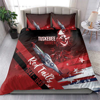 Tuskegee Airmen Red Tails Bedding Set Straighten Up and Fly Right - Black Red - Wonder Print Shop