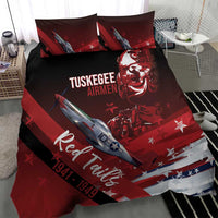 Tuskegee Airmen Red Tails Bedding Set Straighten Up and Fly Right - Black Red - Wonder Print Shop