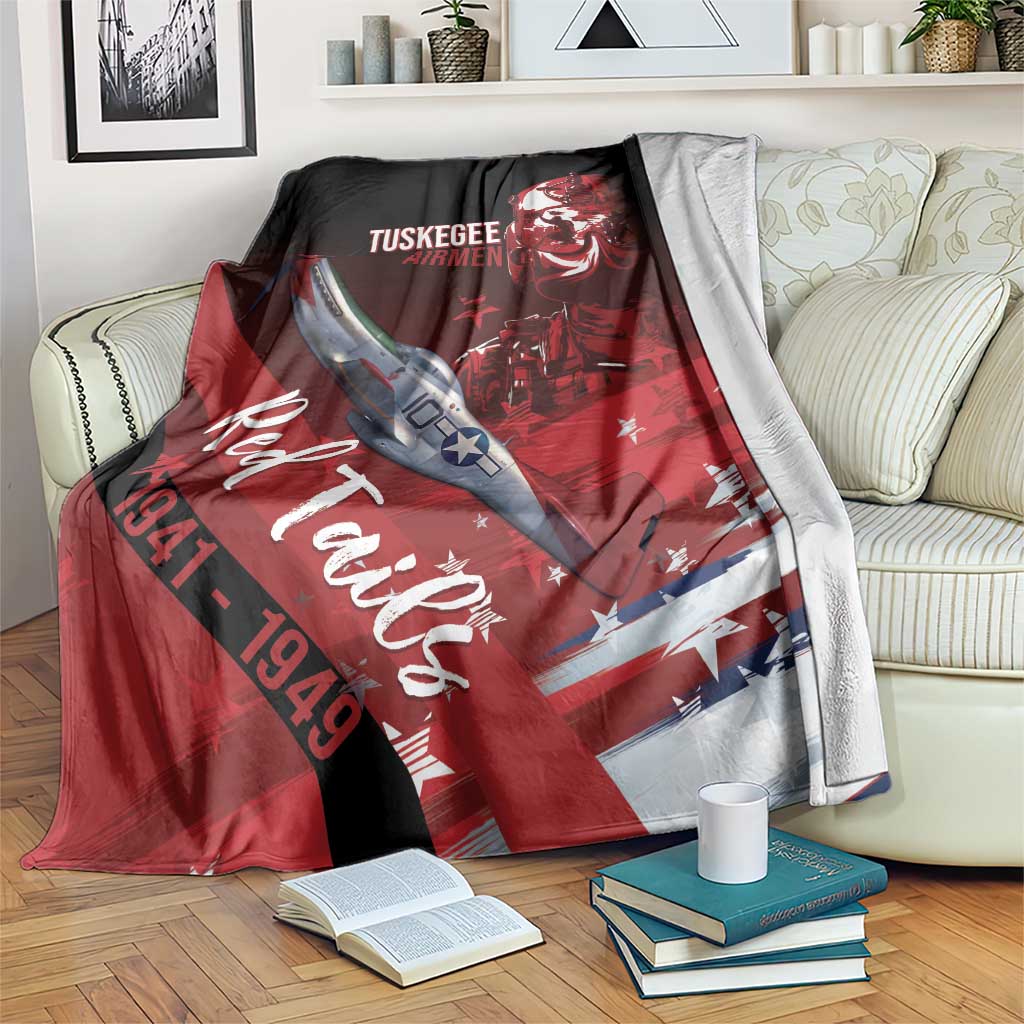 Tuskegee Airmen Red Tails Blanket Straighten Up and Fly Right - Black Red - Wonder Print Shop