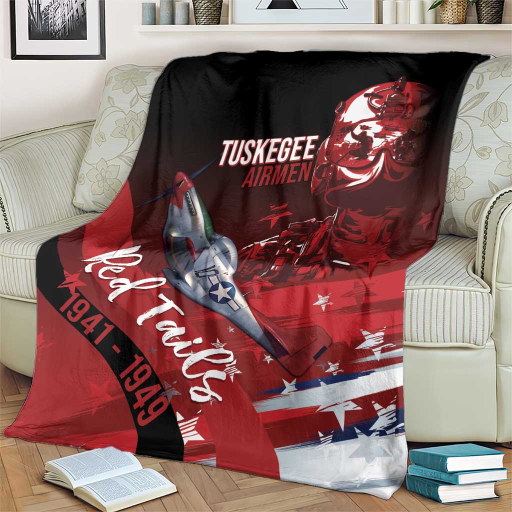 Tuskegee Airmen Red Tails Blanket Straighten Up and Fly Right - Black Red - Wonder Print Shop