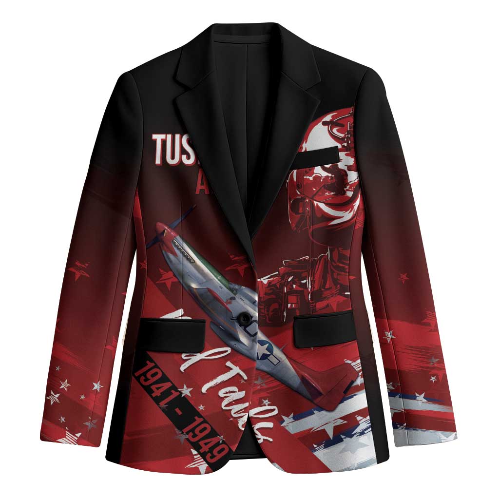 Tuskegee Airmen Red Tails Blazer Straighten Up and Fly Right - Black Red - Wonder Print Shop