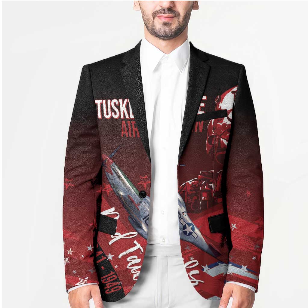 Tuskegee Airmen Red Tails Blazer Straighten Up and Fly Right - Black Red - Wonder Print Shop