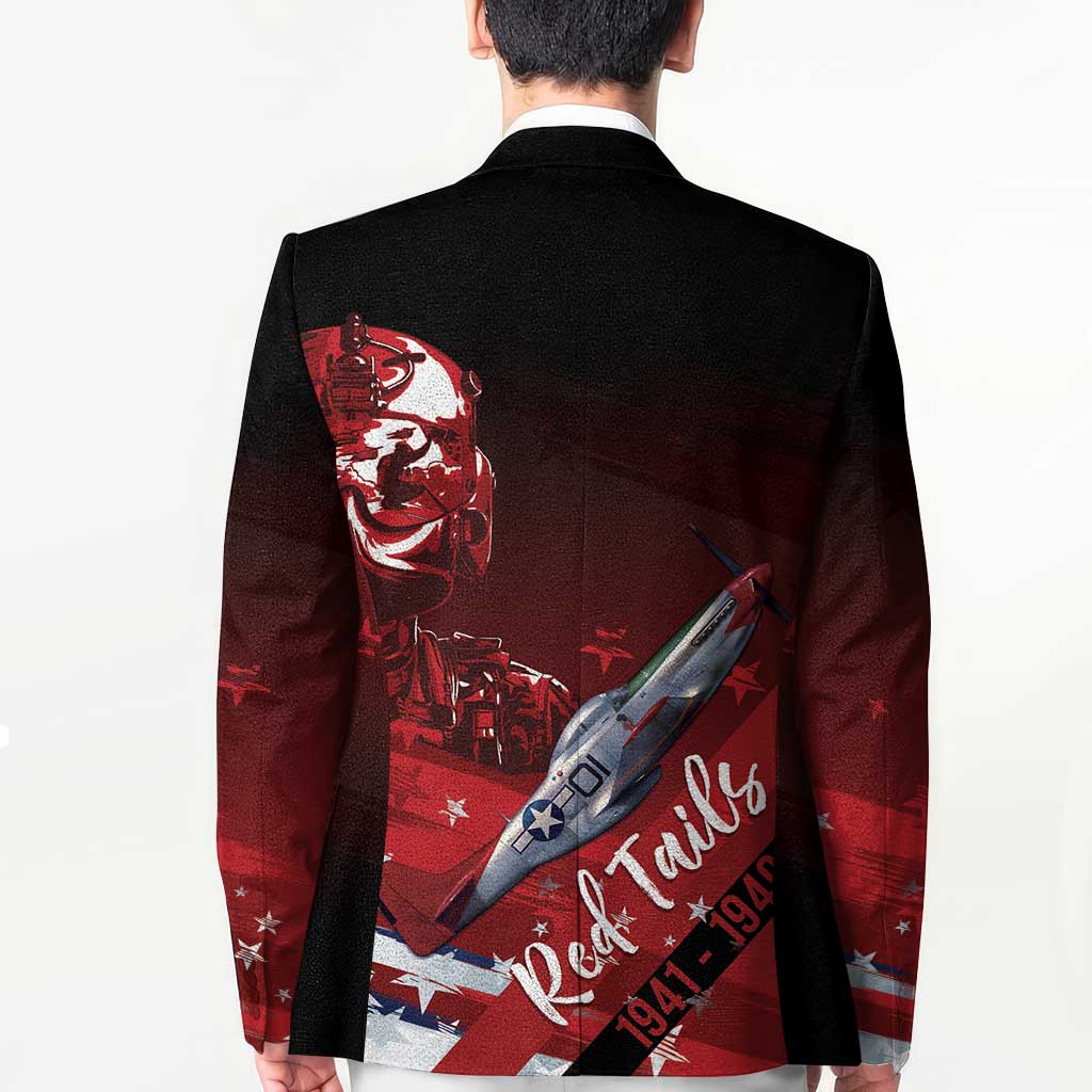 Tuskegee Airmen Red Tails Blazer Straighten Up and Fly Right - Black Red - Wonder Print Shop