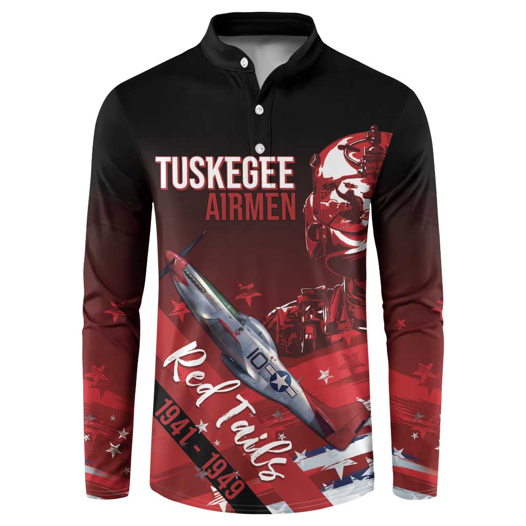 Tuskegee Airmen Red Tails Button Sweatshirt Straighten Up and Fly Right - Black Red - Wonder Print Shop