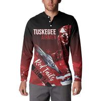 Tuskegee Airmen Red Tails Button Sweatshirt Straighten Up and Fly Right - Black Red - Wonder Print Shop