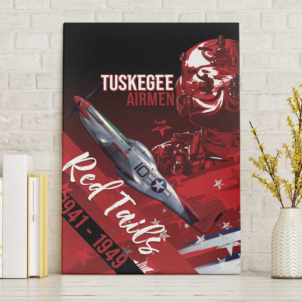 Tuskegee Airmen Red Tails Canvas Wall Art Straighten Up and Fly Right - Black Red - Wonder Print Shop