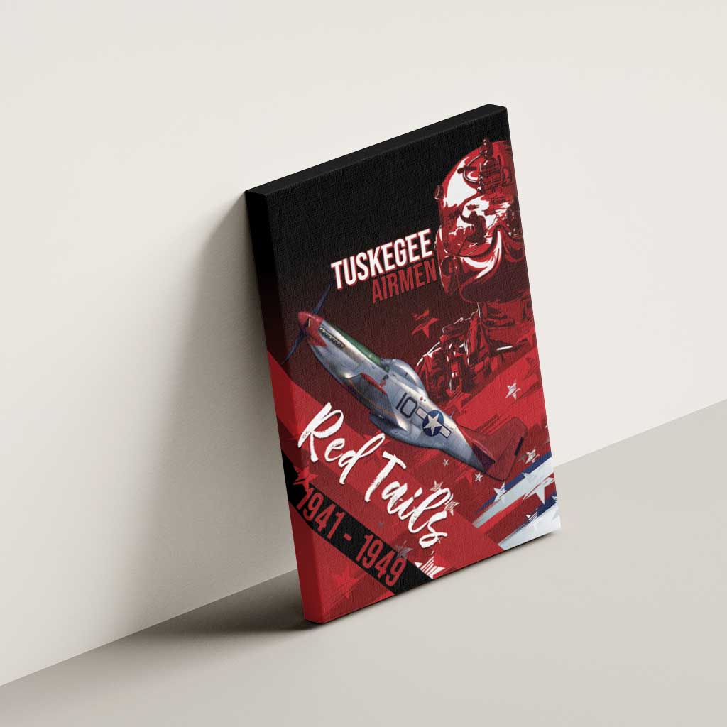 Tuskegee Airmen Red Tails Canvas Wall Art Straighten Up and Fly Right - Black Red - Wonder Print Shop