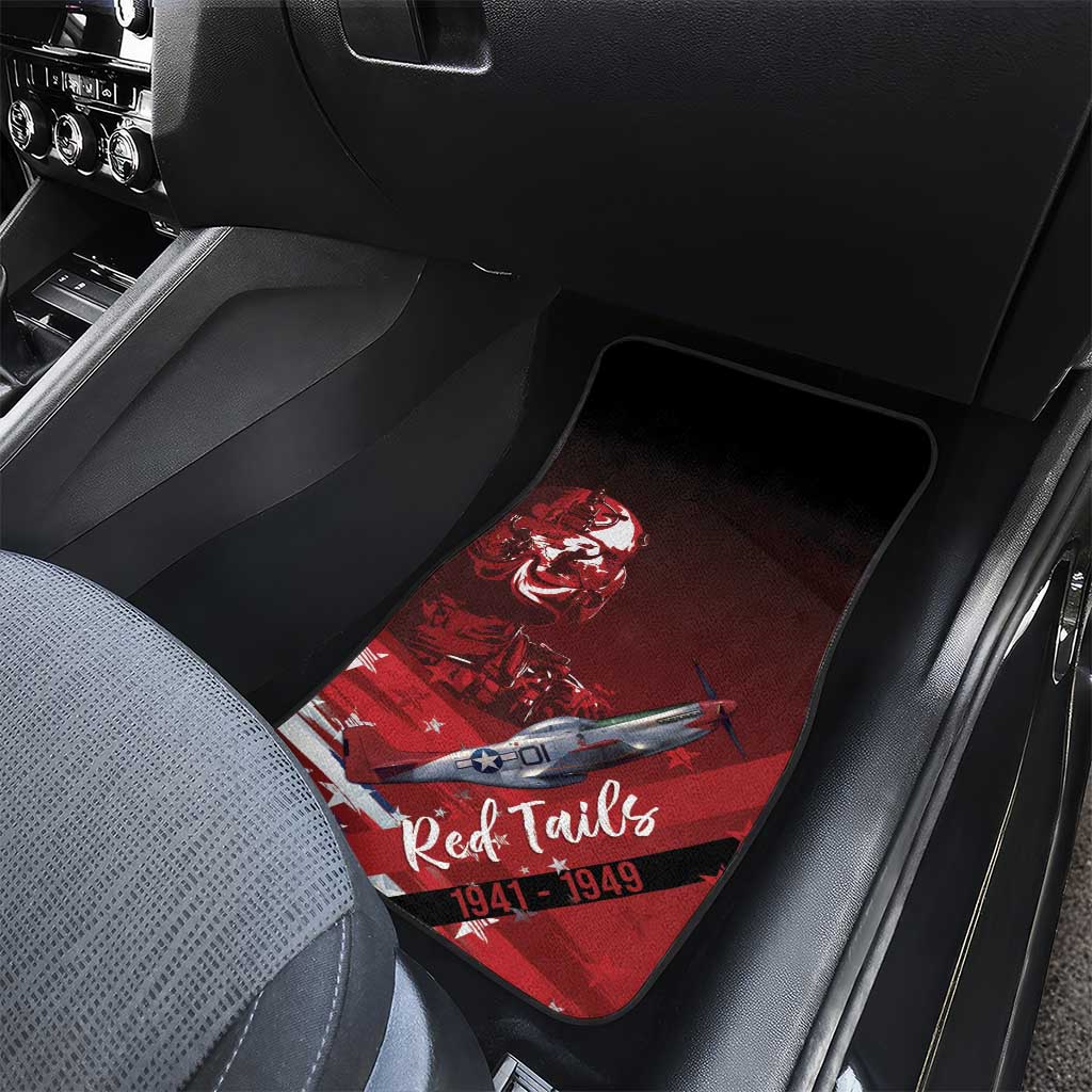 Tuskegee Airmen Red Tails Car Mats Straighten Up and Fly Right - Black Red - Wonder Print Shop