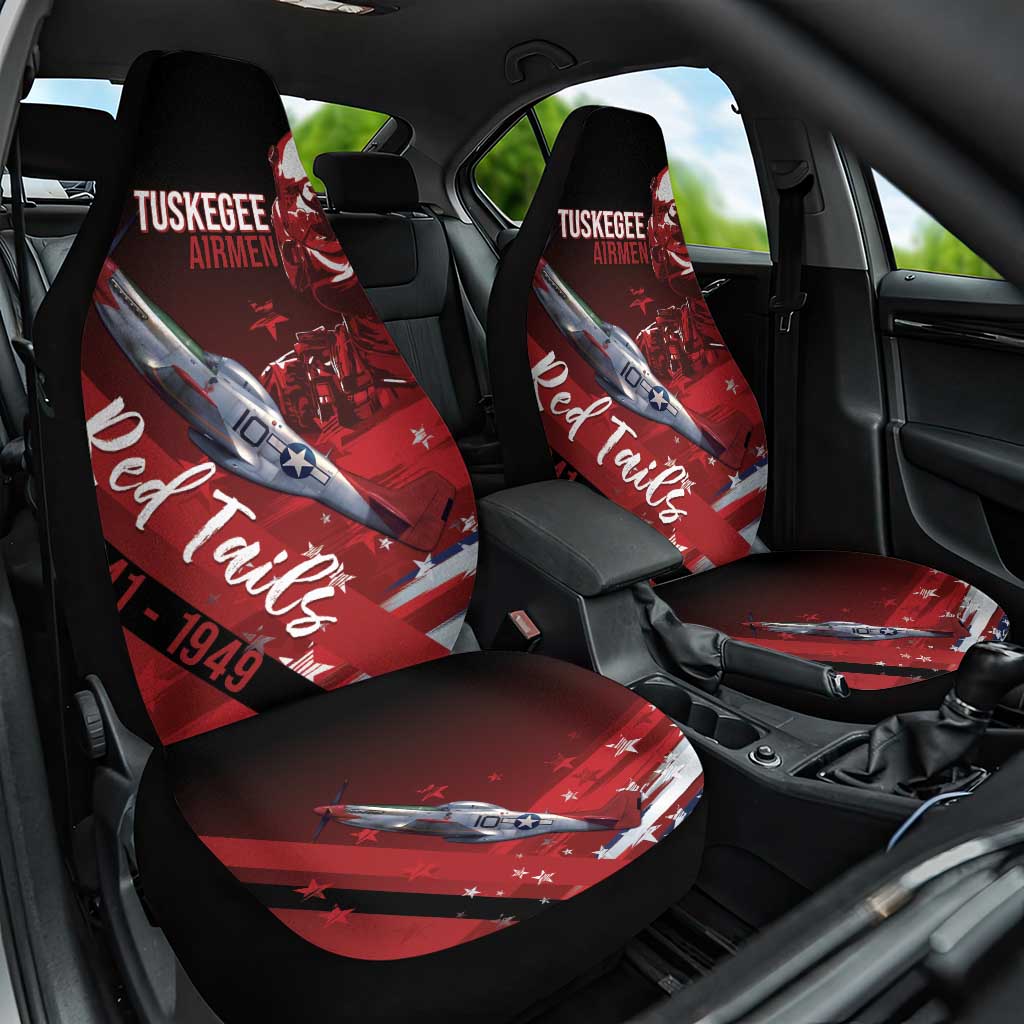 Tuskegee Airmen Red Tails Car Seat Cover Straighten Up and Fly Right - Black Red - Wonder Print Shop
