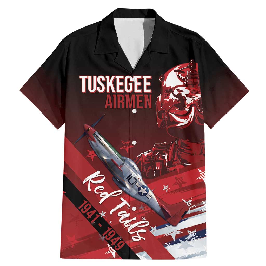 Tuskegee Airmen Red Tails Family Matching Mermaid Dress and Hawaiian Shirt Straighten Up and Fly Right - Black Red - Wonder Print Shop