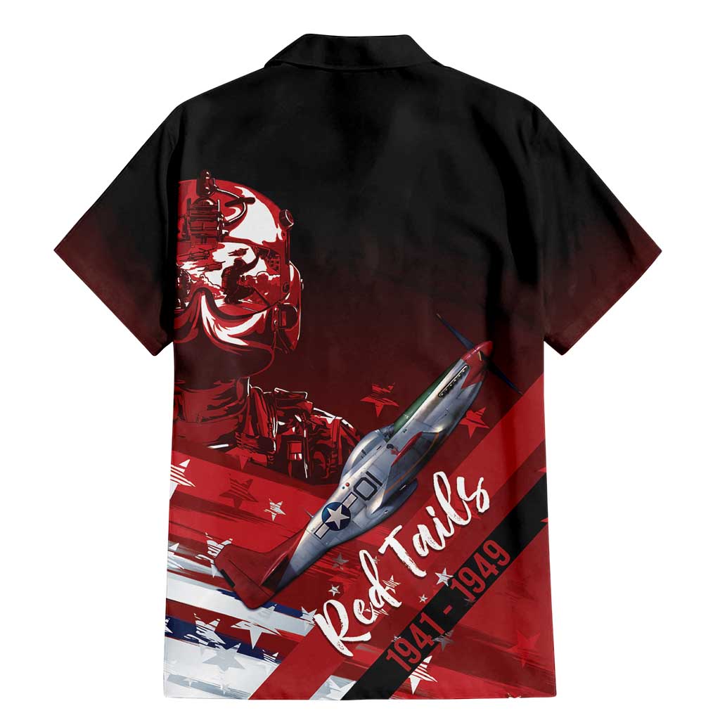Tuskegee Airmen Red Tails Family Matching Mermaid Dress and Hawaiian Shirt Straighten Up and Fly Right - Black Red - Wonder Print Shop
