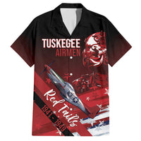 Tuskegee Airmen Red Tails Family Matching Puletasi and Hawaiian Shirt Straighten Up and Fly Right - Black Red - Wonder Print Shop
