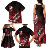 Tuskegee Airmen Red Tails Family Matching Tank Maxi Dress and Hawaiian Shirt Straighten Up and Fly Right - Black Red - Wonder Print Shop