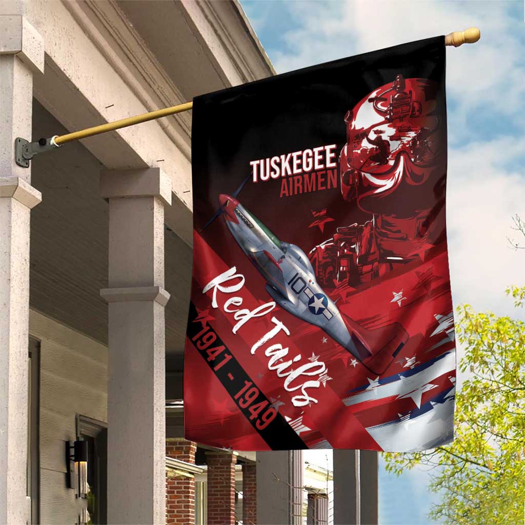 Tuskegee Airmen Red Tails Garden Flag Straighten Up and Fly Right - Black Red - Wonder Print Shop