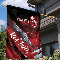 Tuskegee Airmen Red Tails Garden Flag Straighten Up and Fly Right - Black Red - Wonder Print Shop