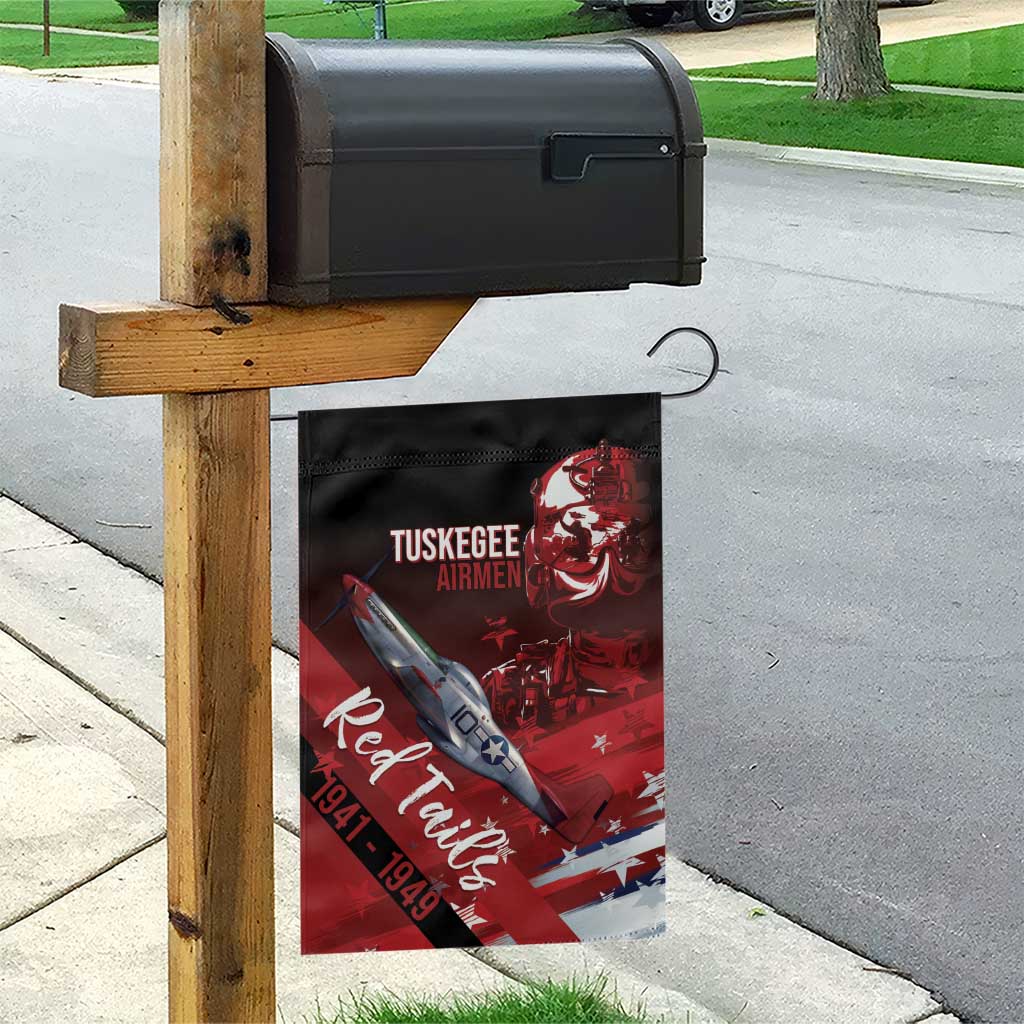 Tuskegee Airmen Red Tails Garden Flag Straighten Up and Fly Right - Black Red - Wonder Print Shop