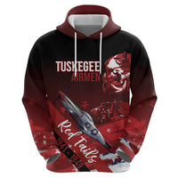 Tuskegee Airmen Red Tails Hoodie Straighten Up and Fly Right - Black Red - Wonder Print Shop