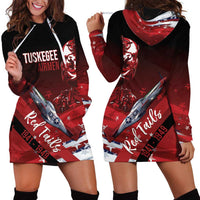 Tuskegee Airmen Red Tails Hoodie Dress Straighten Up and Fly Right - Black Red - Wonder Print Shop