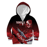 Tuskegee Airmen Red Tails Kid Hoodie Straighten Up and Fly Right - Black Red - Wonder Print Shop