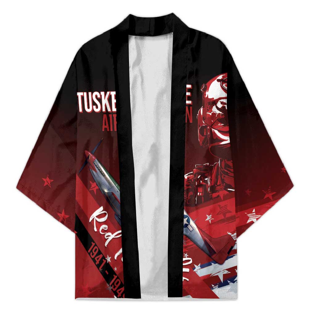 Tuskegee Airmen Red Tails Kimono Straighten Up and Fly Right - Black Red - Wonder Print Shop