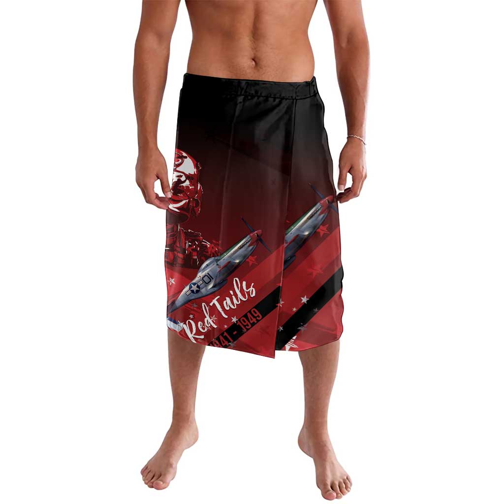 Tuskegee Airmen Red Tails Lavalava Straighten Up and Fly Right - Black Red - Wonder Print Shop