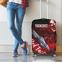 Tuskegee Airmen Red Tails Luggage Cover Straighten Up and Fly Right - Black Red - Wonder Print Shop