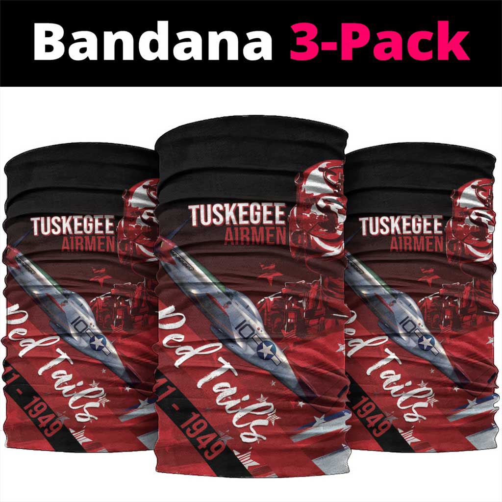 Tuskegee Airmen Red Tails Neck Gaiter Straighten Up and Fly Right - Black Red - Wonder Print Shop