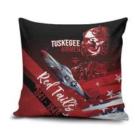 Tuskegee Airmen Red Tails Pillow Cover Straighten Up and Fly Right - Black Red - Wonder Print Shop