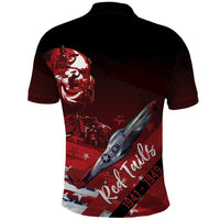 Tuskegee Airmen Red Tails Polo Shirt Straighten Up and Fly Right - Black Red - Wonder Print Shop